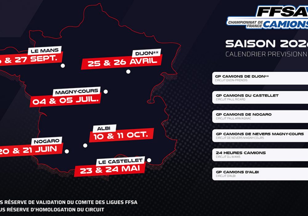 Championnat de France Camions FFSA : Le calendrier prévisionnel de la saison 2026